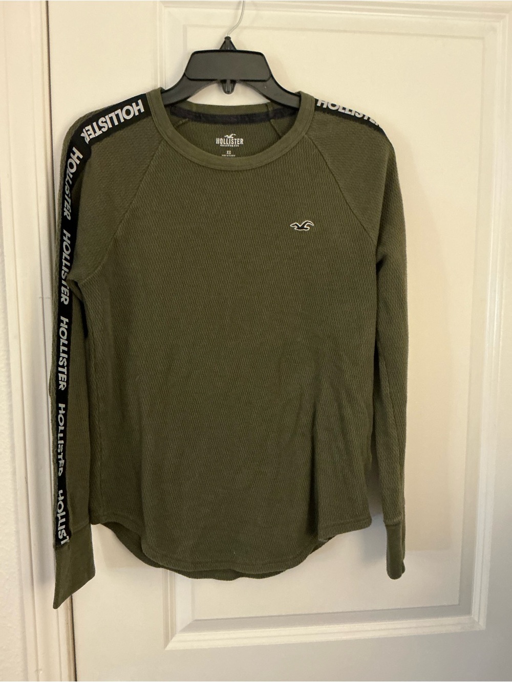 Hollister Olive Green Thermal Long Sleeve Tee